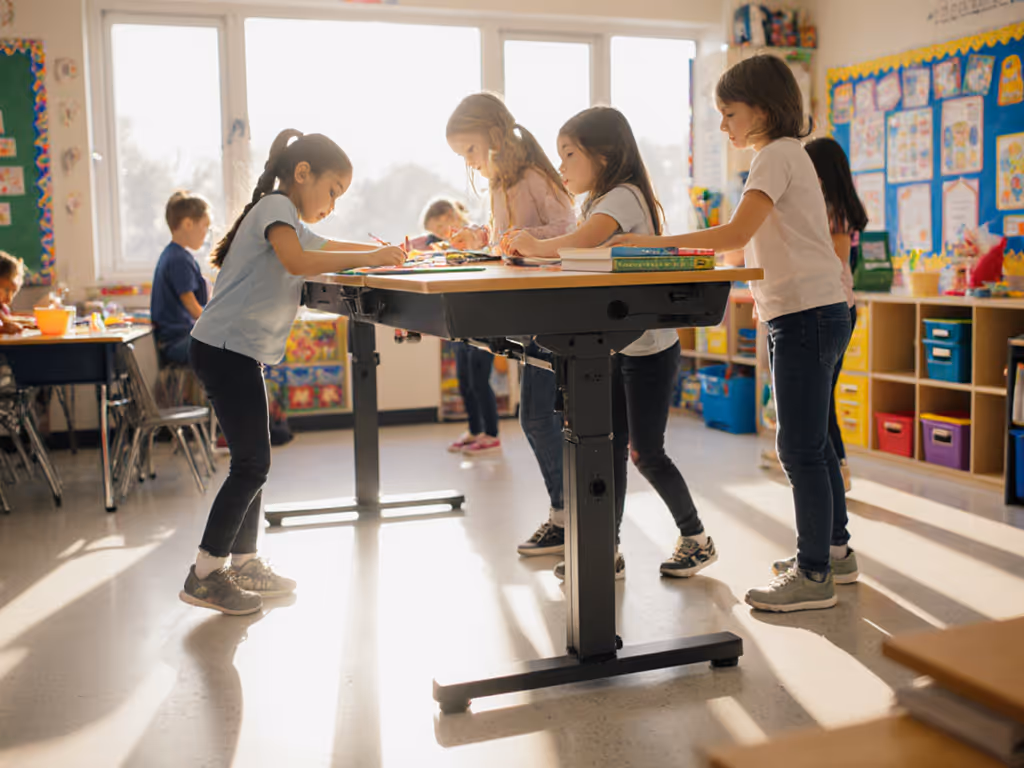 Zero-Wobble Standing Desk Tables for Schools: Built Tough